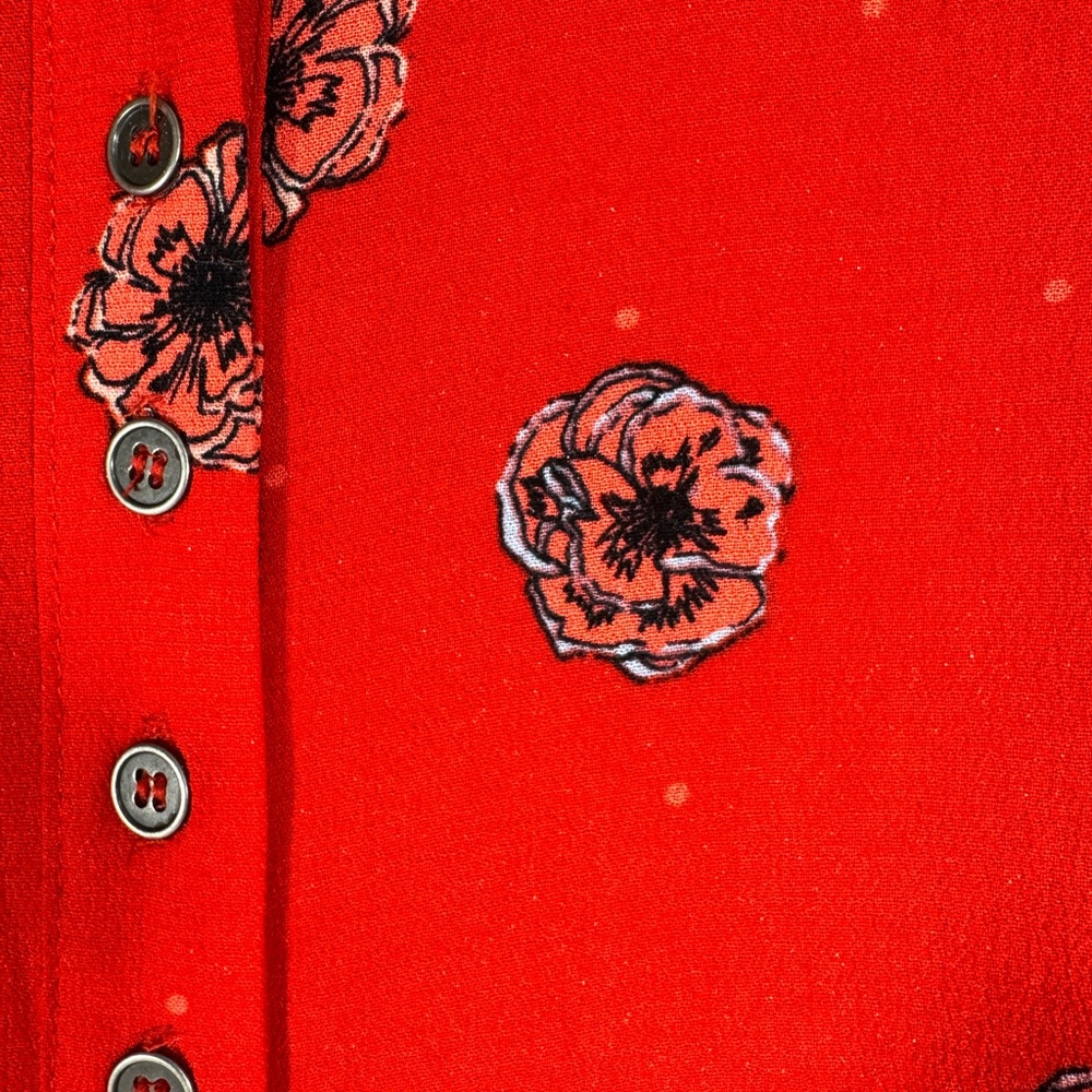 NWT Free People Red flowy dress or blouse - Picture 5 of 9